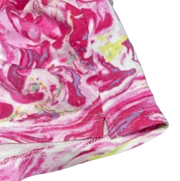 💕Nwt Womens No Boundaries Pink Abstract KNIT SHORTS Elastic Waist Small 3-5 - Picture 10 of 12